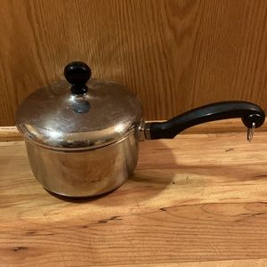 Vintage Farberware aluminum clad stainless steel 1 qt sauce pan pot USA Bronx NY